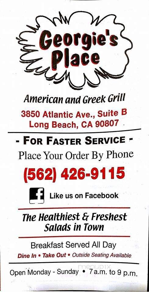 Georgie's Place - Long Beach, CA menu_pic