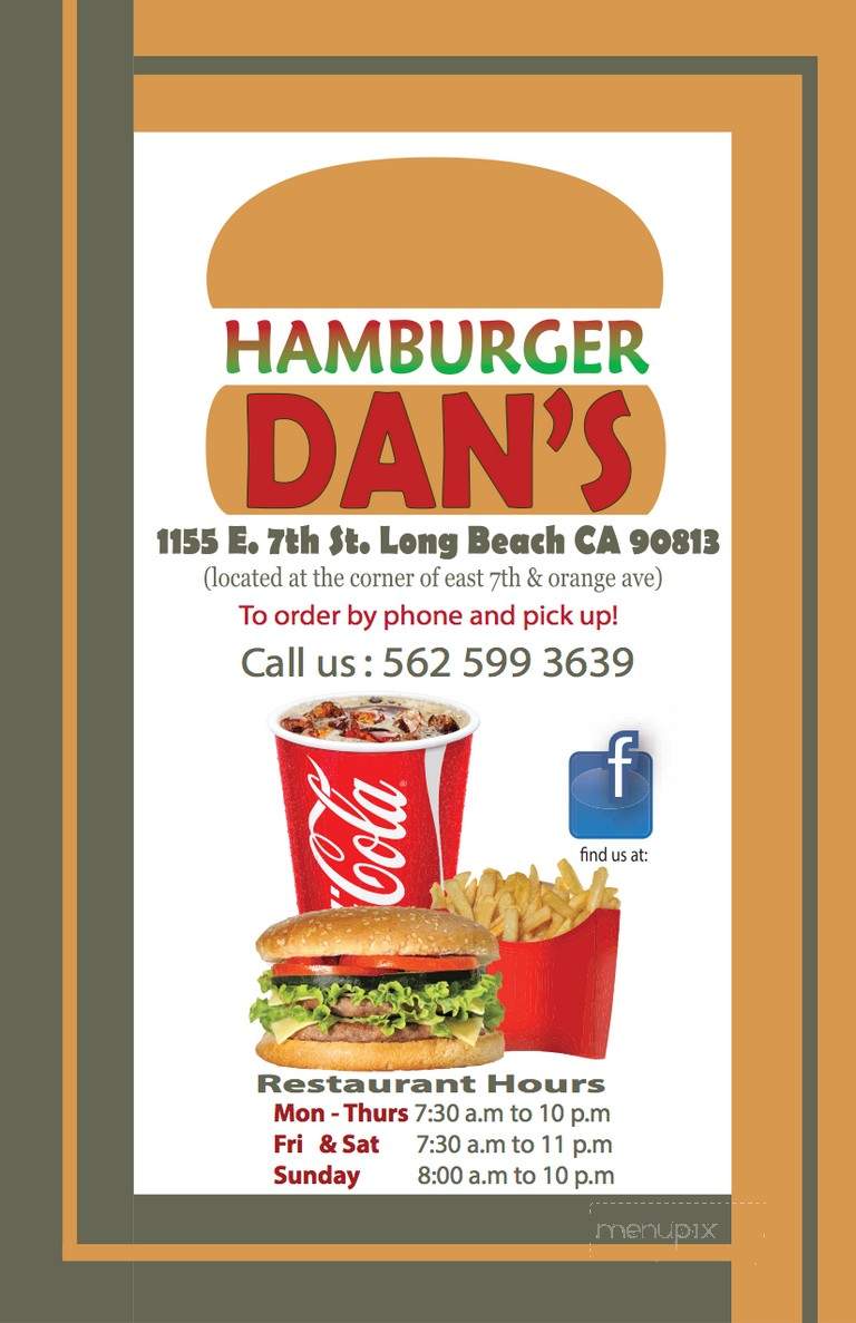 Hamburger Dan's - Long Beach, CA menu_pic