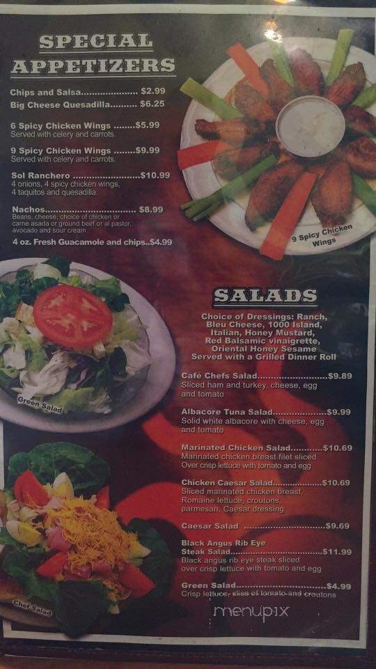 Cafe Del Sol - Los Alamitos, CA menu_pic