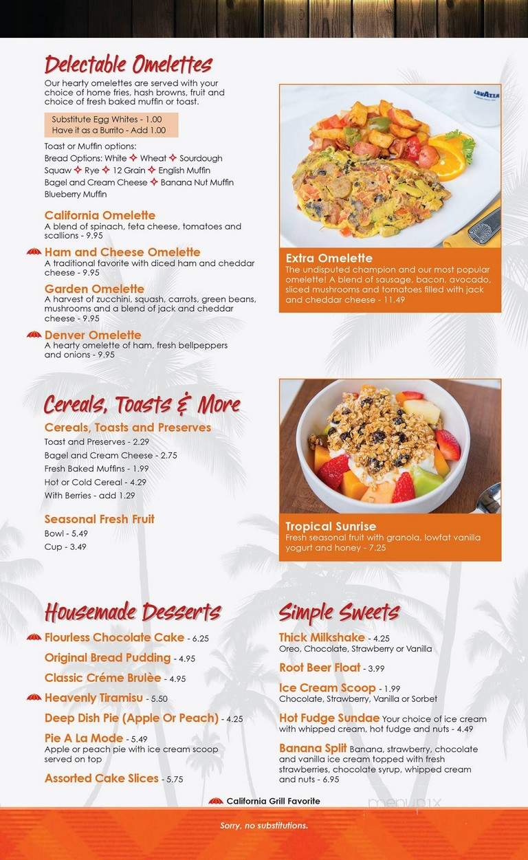 Menu of California Grill in Whittier, CA 90601