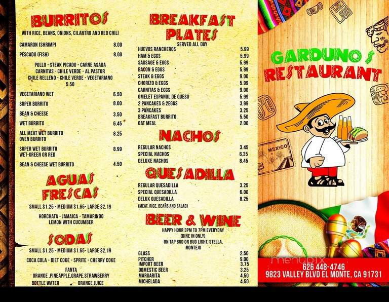 Garduno Taco King Restaurant - El Monte, CA menu_pic