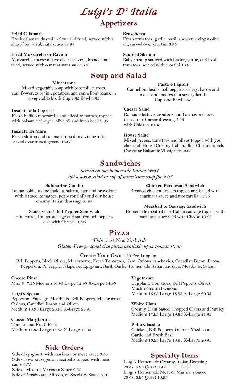Luigi's D'Italia - Anaheim, CA menu_pic