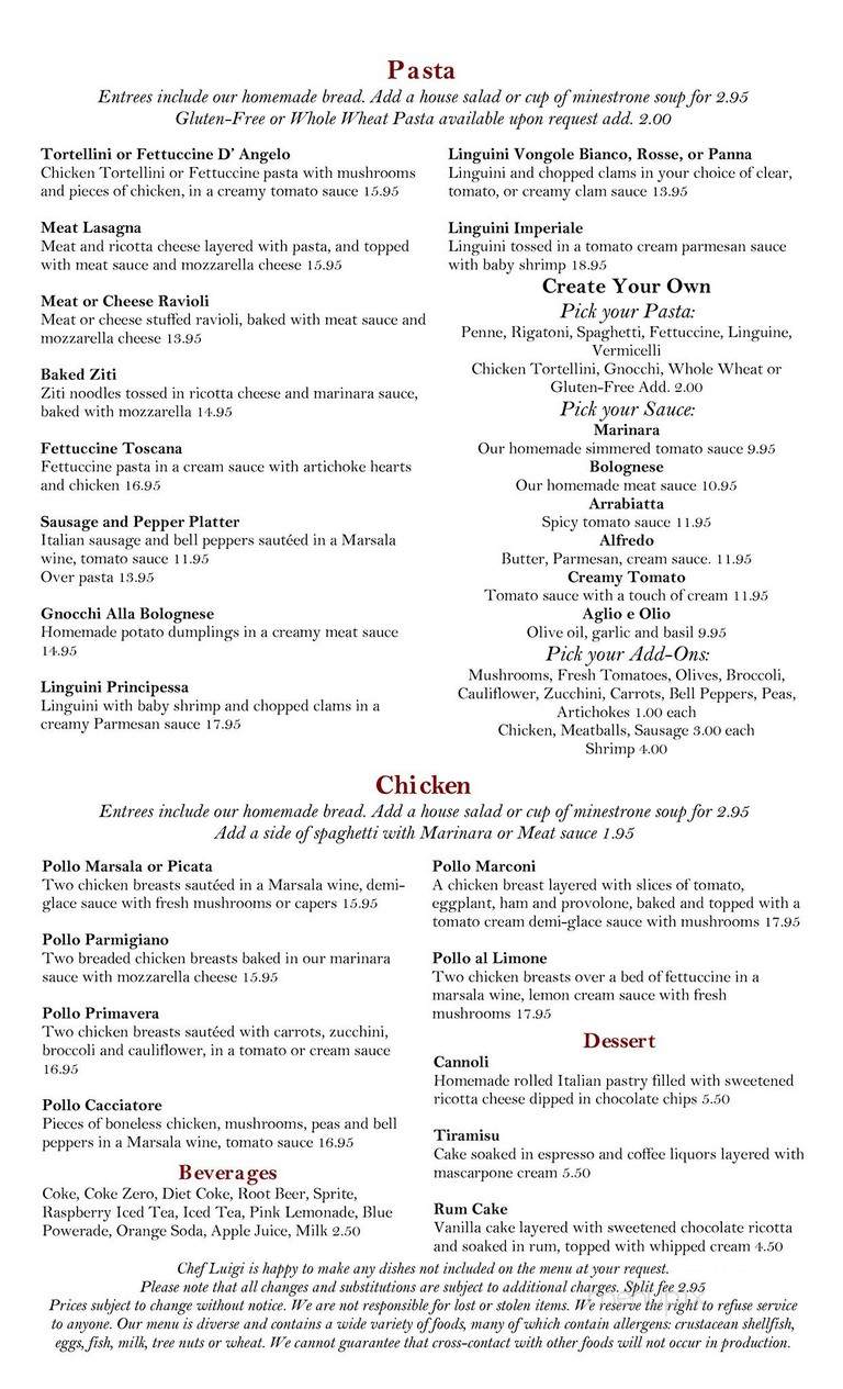 Luigi's D'Italia - Anaheim, CA menu_pic