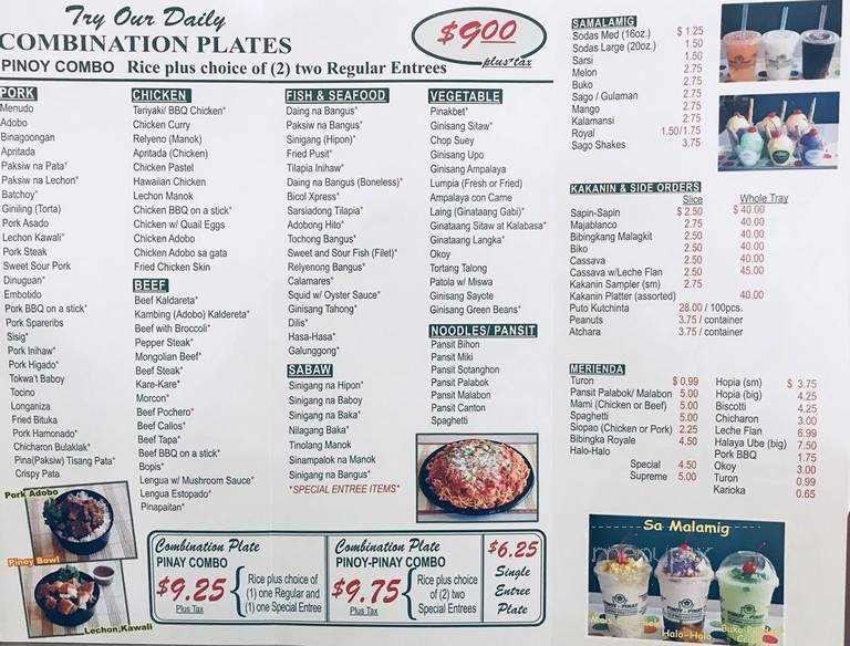 Pinoy Pinay Filipino Restaurant - West Covina, CA menu_pic