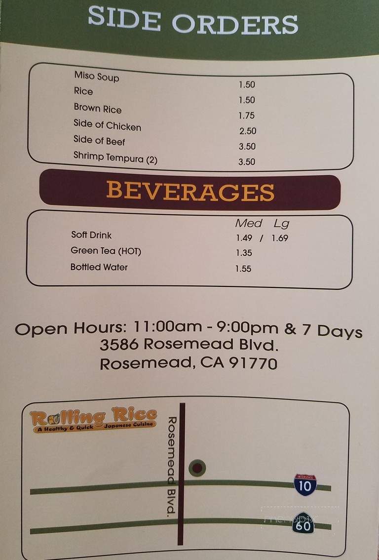 Rolling Rice - Orange, CA menu_pic