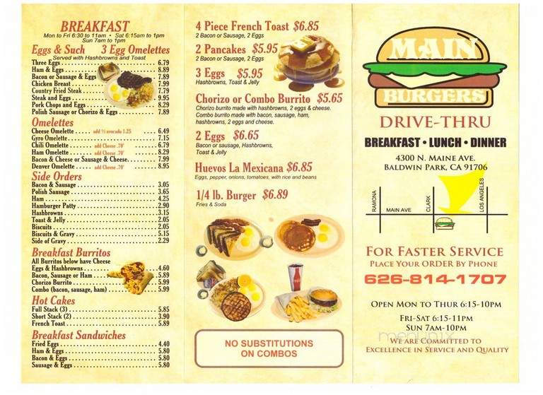 Maine Burgers - Baldwin Park, CA menu_pic