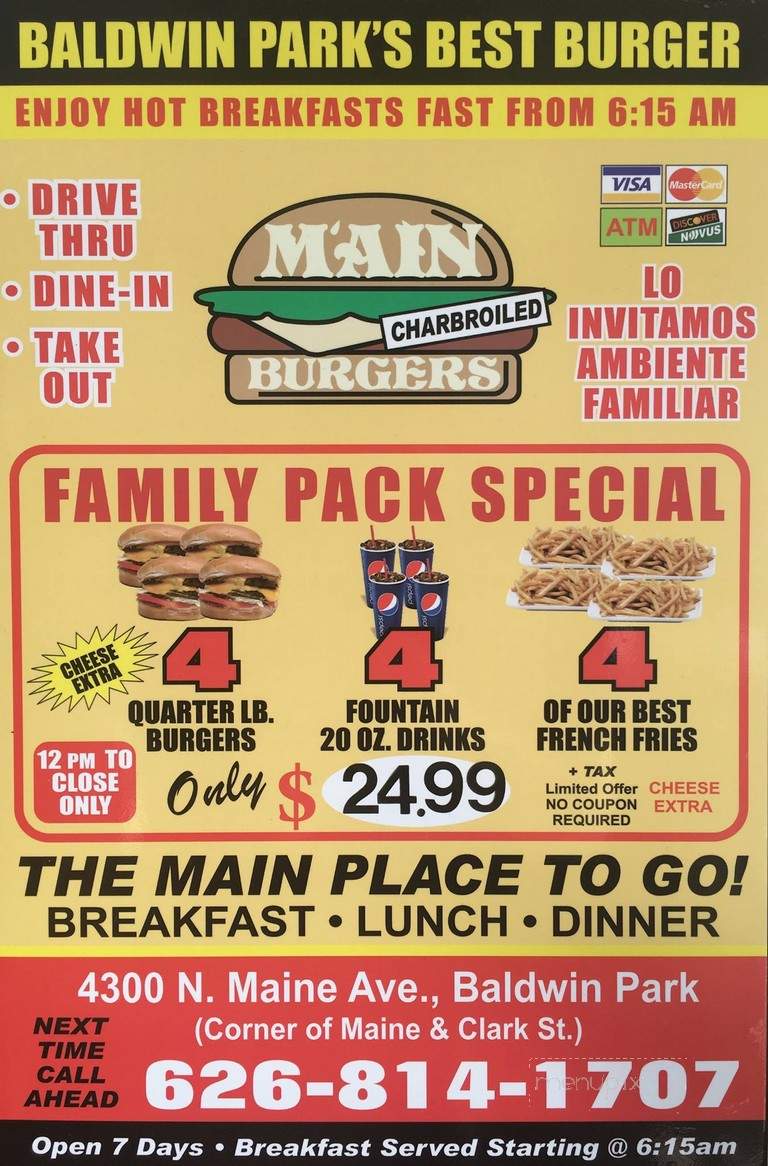 Maine Burgers - Baldwin Park, CA menu_pic