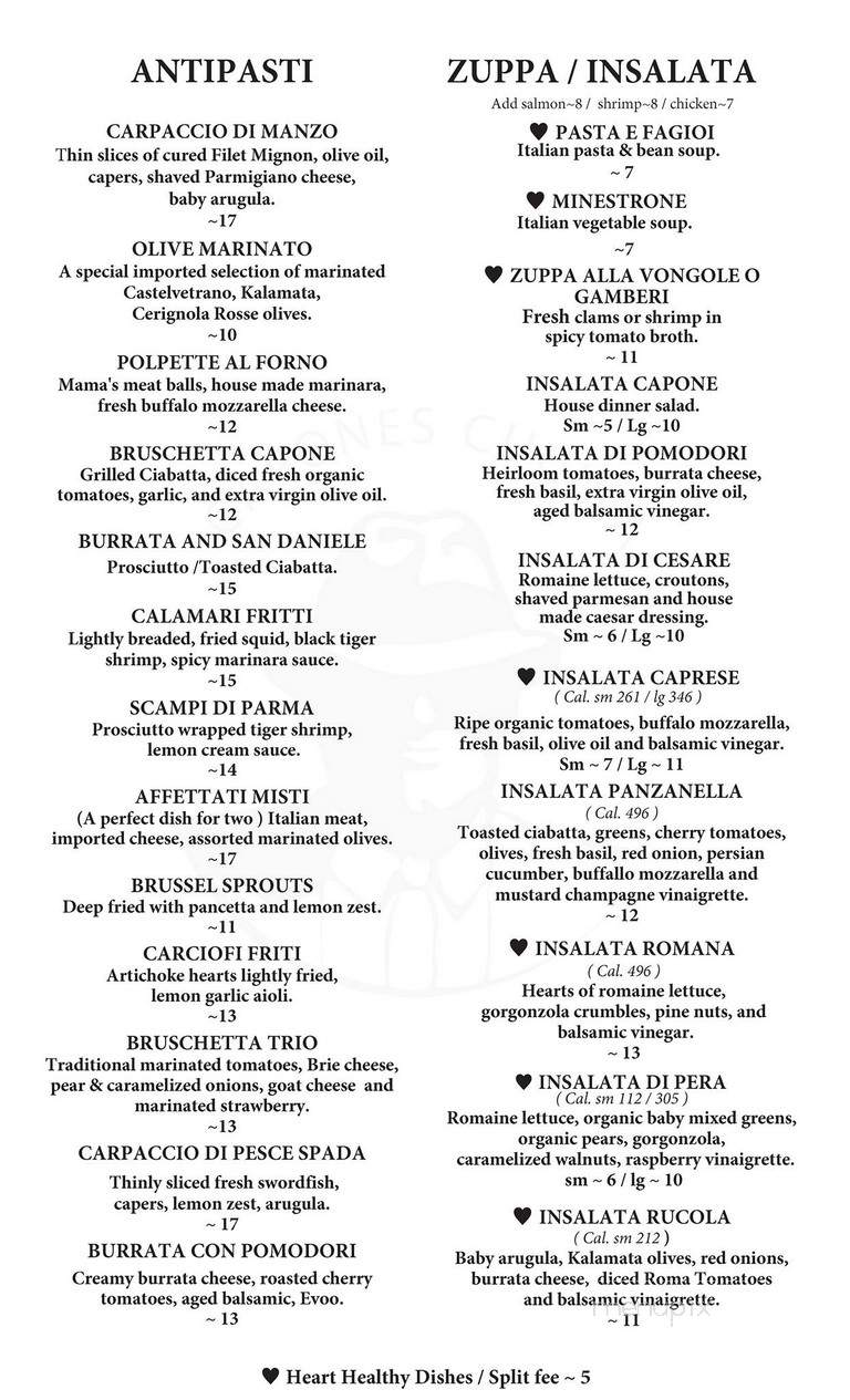 Capone's Italian Restaurante - Huntington Beach, CA menu_pic