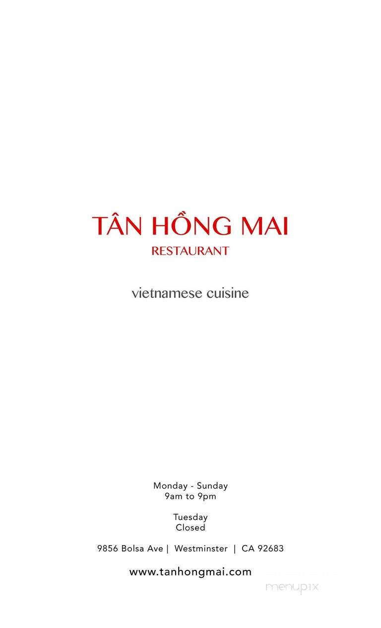 Tan Hong Mai Restaurant - Westminster, CA