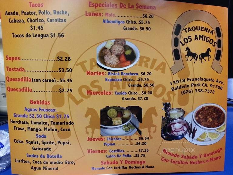 Taqueria Los Amigos - Baldwin Park, CA menu_pic
