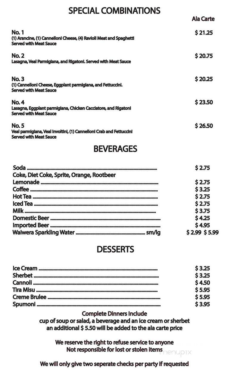 Conca D'Oro Italian - Orange, CA menu_pic
