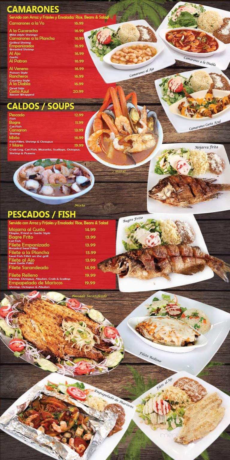 Mariscos Los Corales - Santa Ana, CA menu_pic