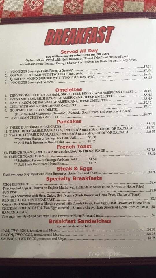 Red Hill Cafe - Santa Ana, CA menu_pic
