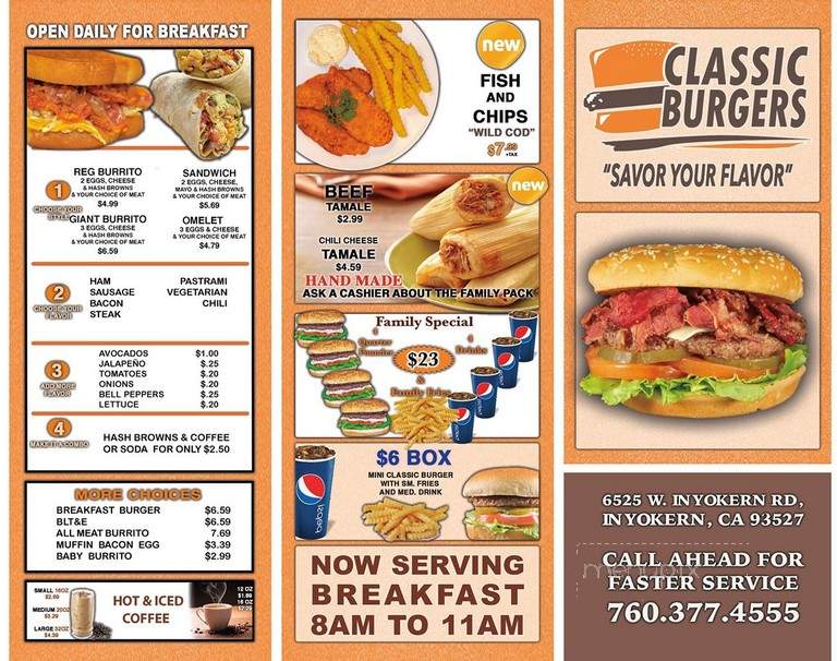 Classic Burgers - Tustin, CA menu_pic