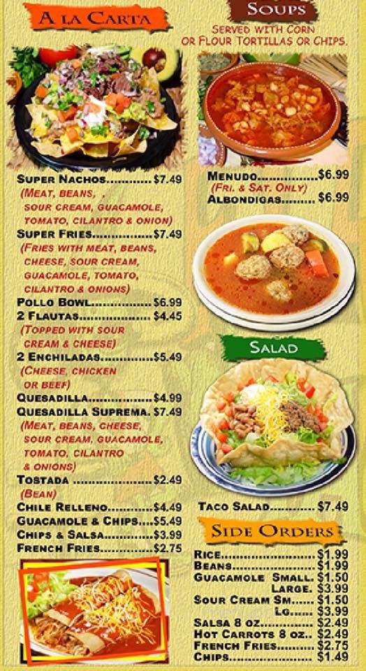 El Ranchito Mexican Restaurant - Santa Ana, CA menu_pic