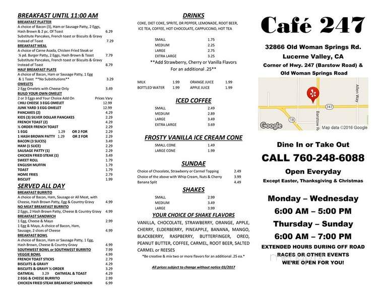 Cafe 247 - Lucerne Valley, CA menu_pic