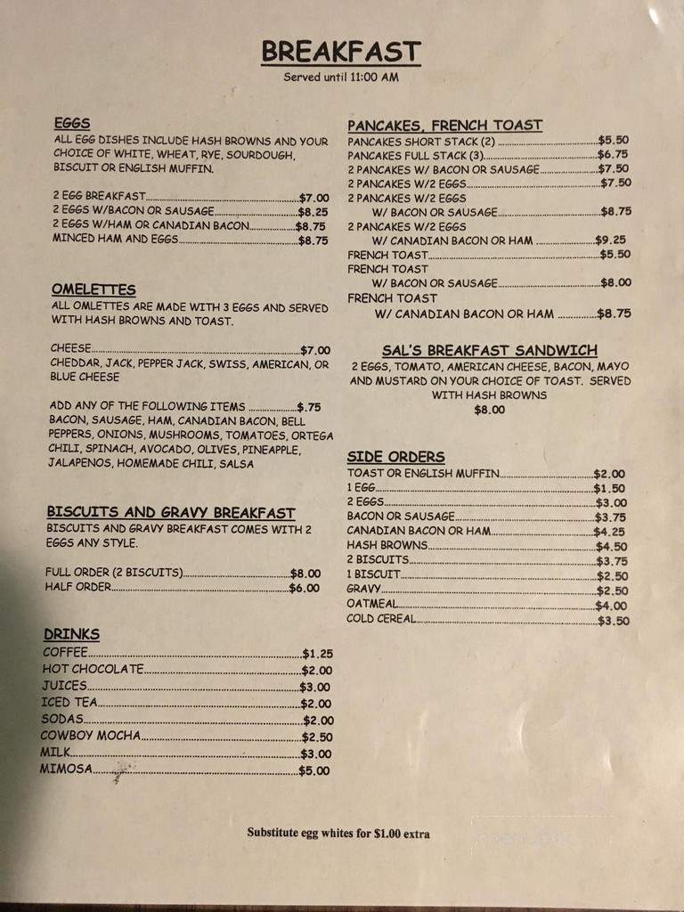 Rhino's Bar & Grille - Bridgeport, CA menu_pic