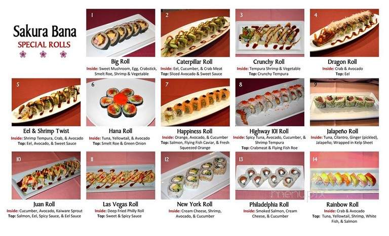 Sakura Bana Sushi Bar - Encinitas, CA menu_pic