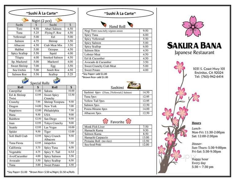 Sakura Bana Sushi Bar - Encinitas, CA