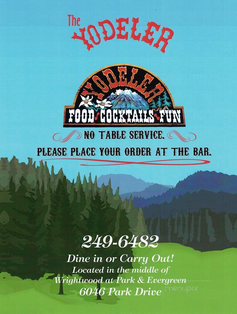 Yodeler - Wrightwood, CA menu_pic