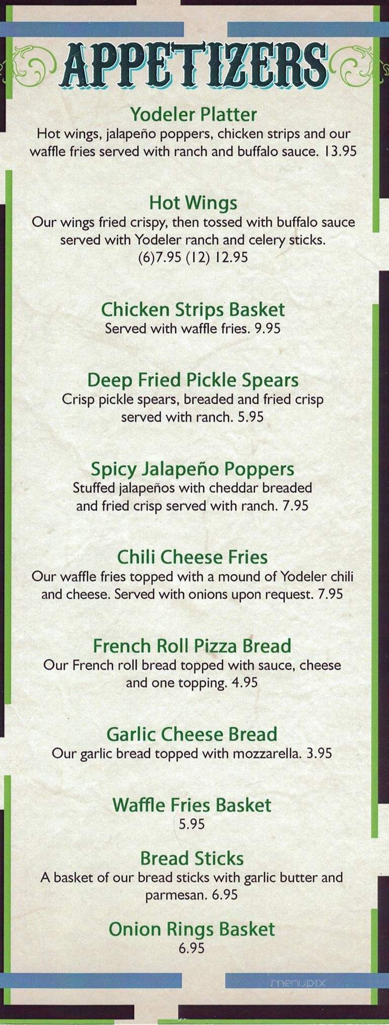 Yodeler - Wrightwood, CA menu_pic
