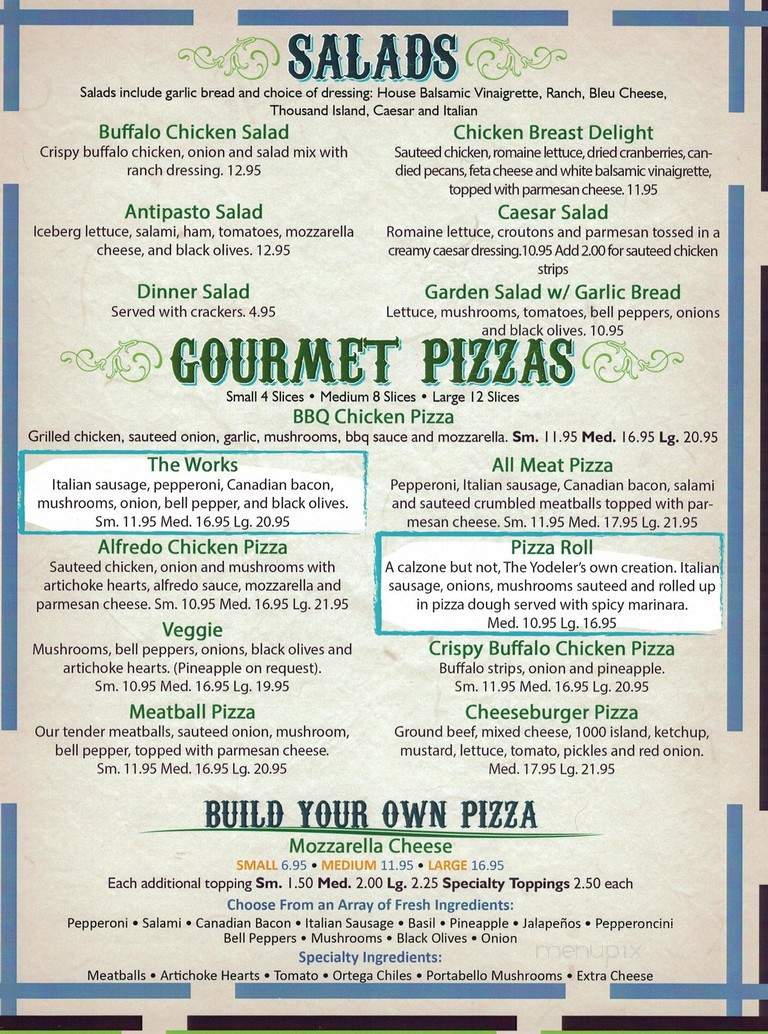Yodeler - Wrightwood, CA menu_pic