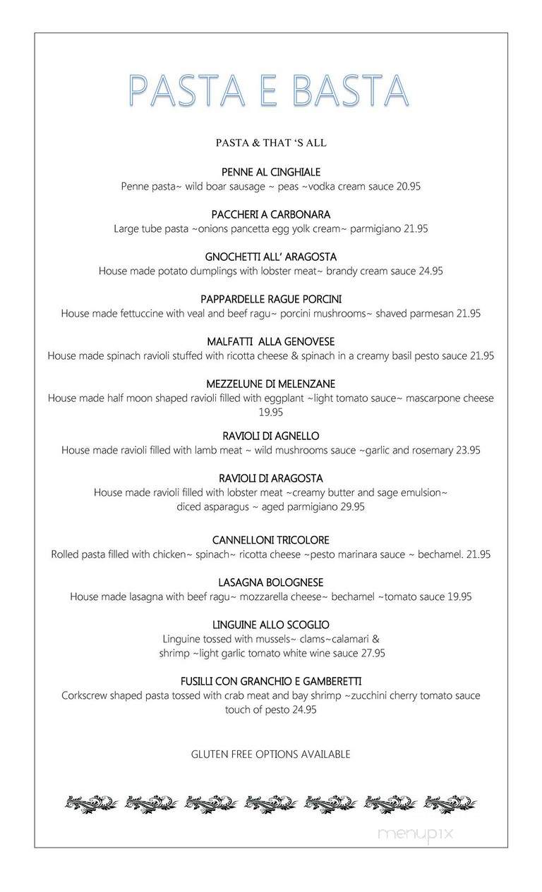 Osteria Panevino - San Diego, CA menu_pic