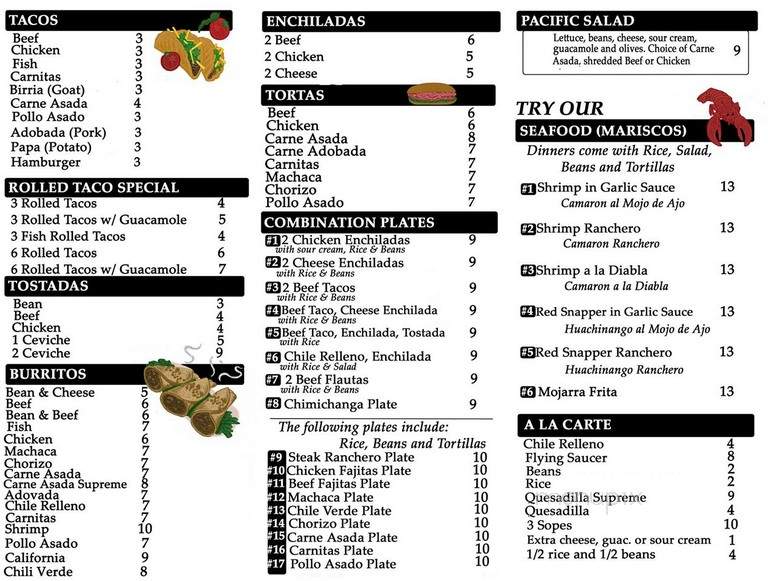 Pacific Taco Shop - San Marcos, CA menu_pic
