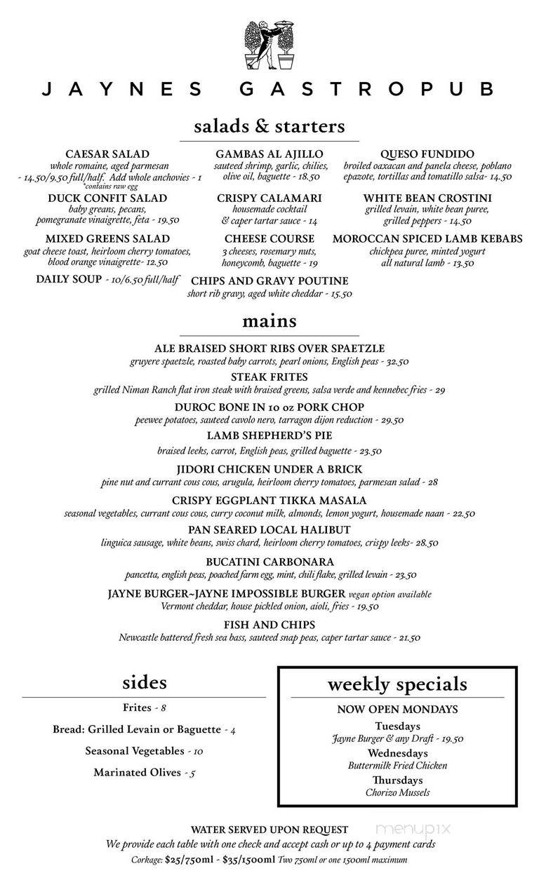 Jaynes - San Diego, CA menu_pic