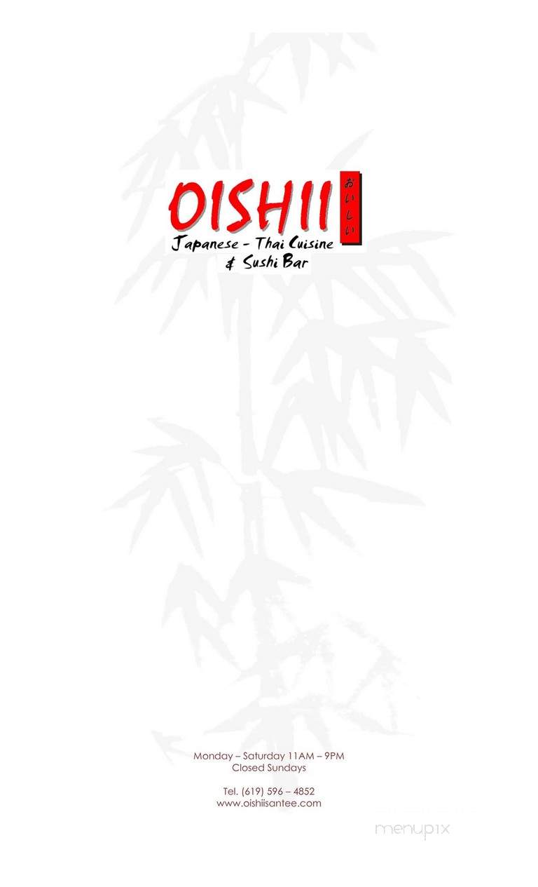 Oishii Japanese Thai Restaurant - Santee, CA