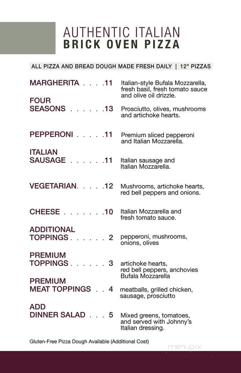 Johnny Costa's Ristorante - Palm Springs, CA menu_pic