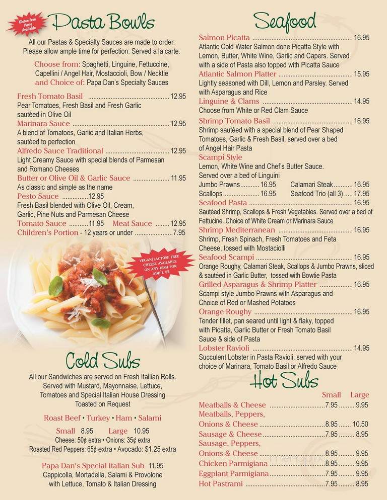 Papa Dan's Pizza & Pasta - Palm Desert, CA menu_pic