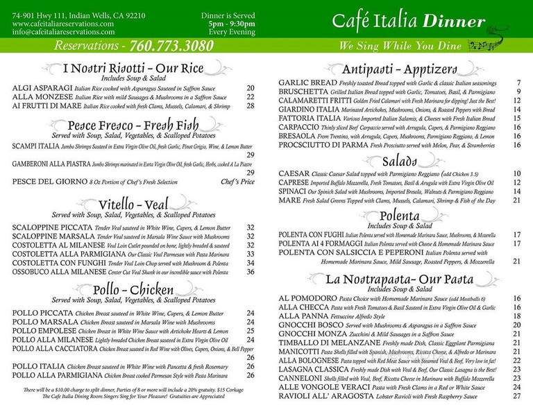 Cafe Italia - Indian Wells, CA