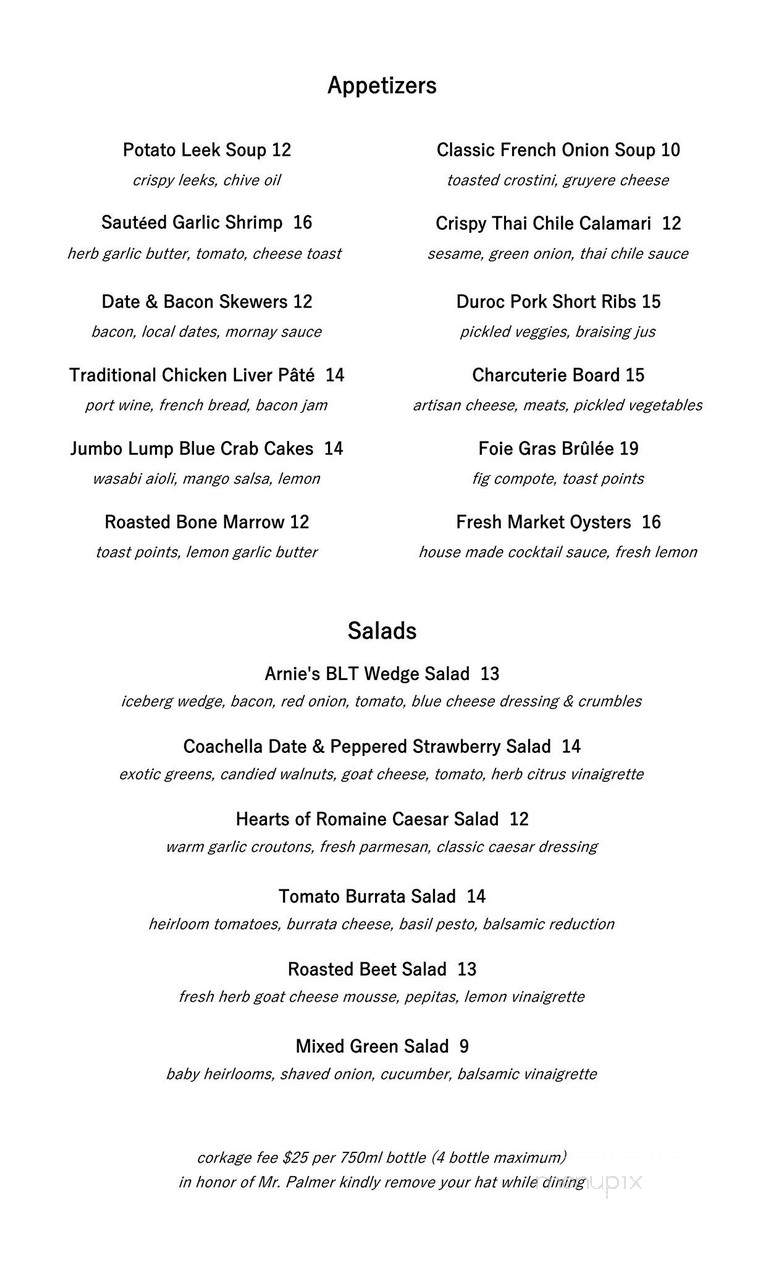 Arnold Palmer's Restaurant - La Quinta, CA menu_pic