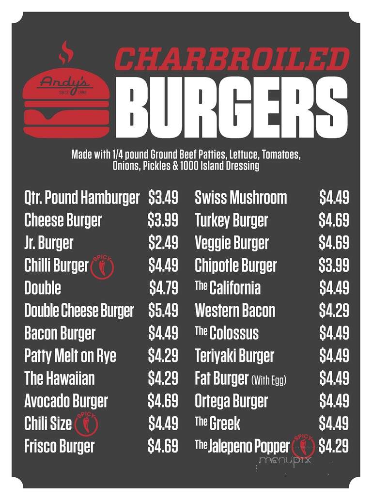 Andy's Burgers - Coachella, CA menu_pic