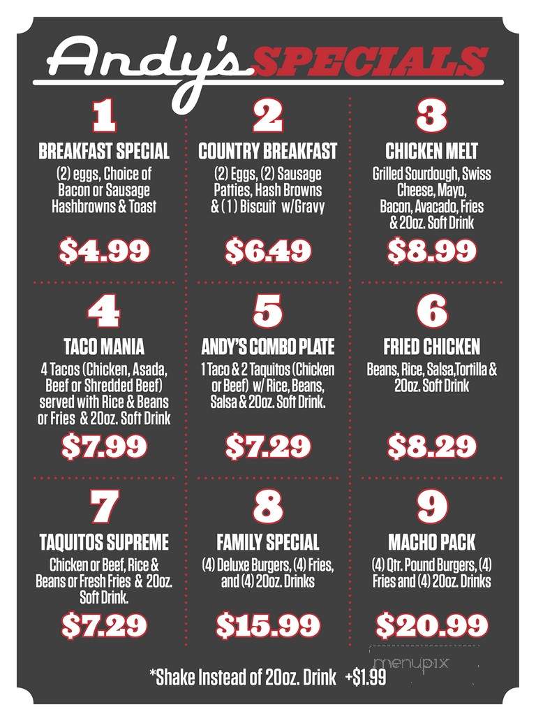 Andy's Burgers - Coachella, CA menu_pic