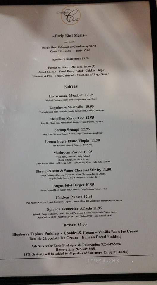 Creekside Cafe Mocha's - Walnut Creek, CA menu_pic