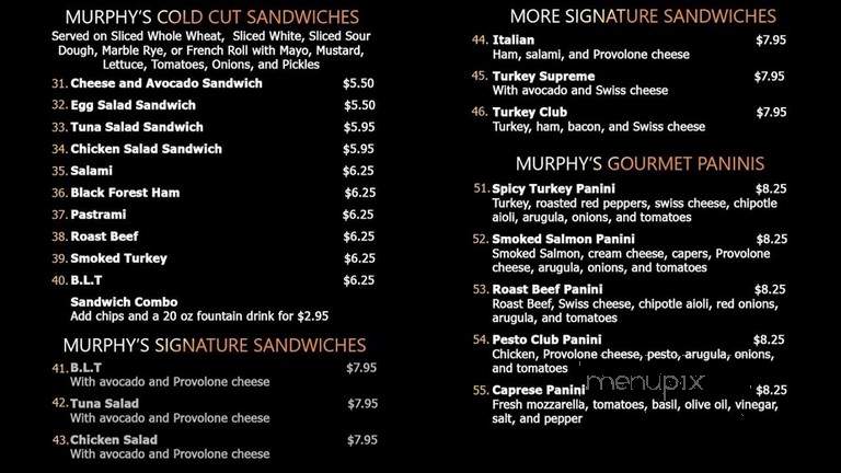 Murphys Deli - Walnut Creek, CA menu_pic