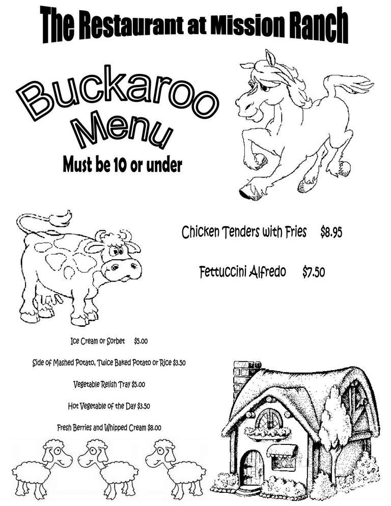 Mission Ranch Restaurant - Carmel, CA menu_pic