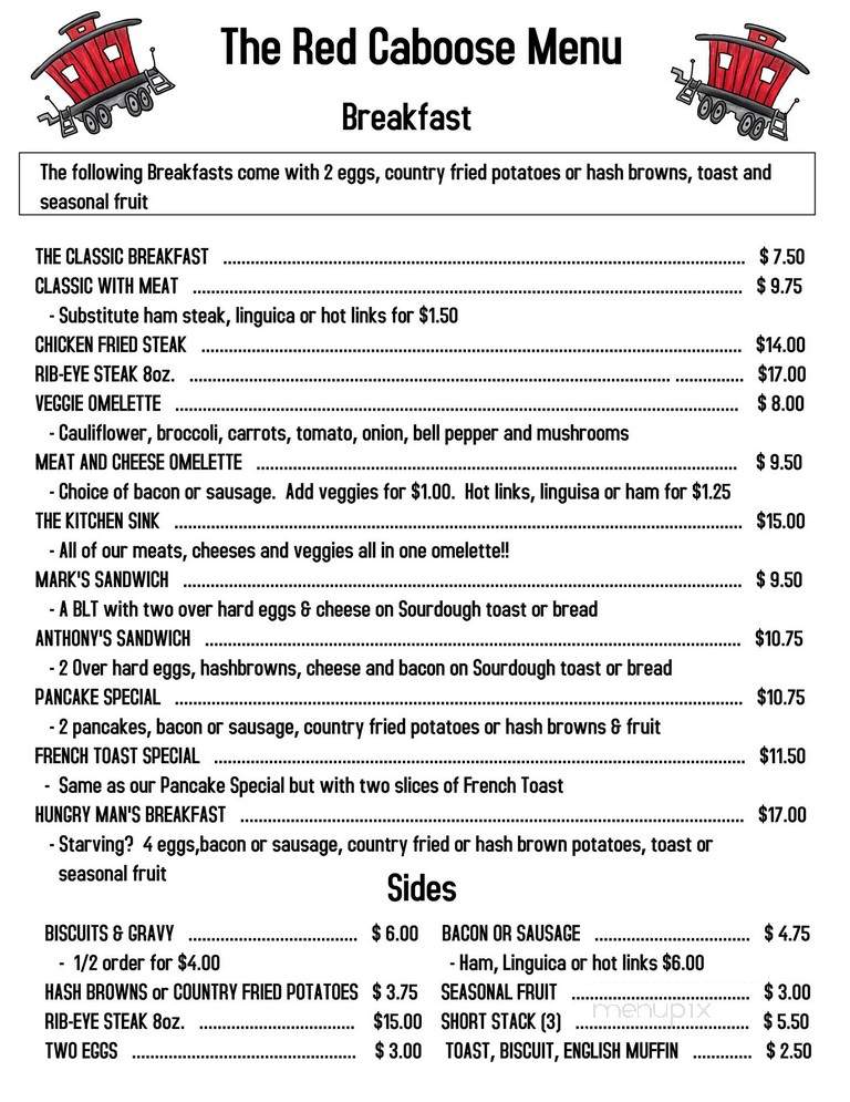 Red Caboose - Antioch, CA menu_pic