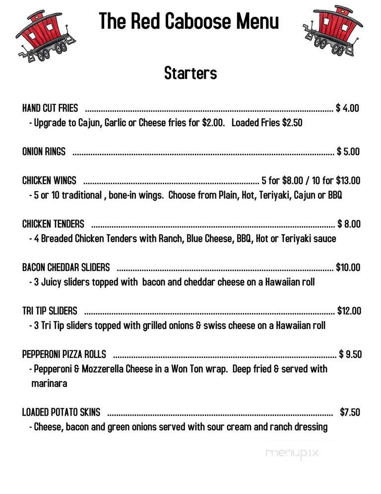 Red Caboose - Antioch, CA menu_pic