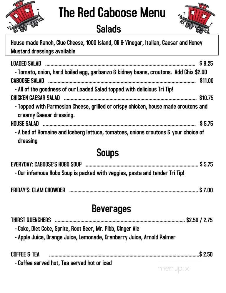 Red Caboose - Antioch, CA menu_pic
