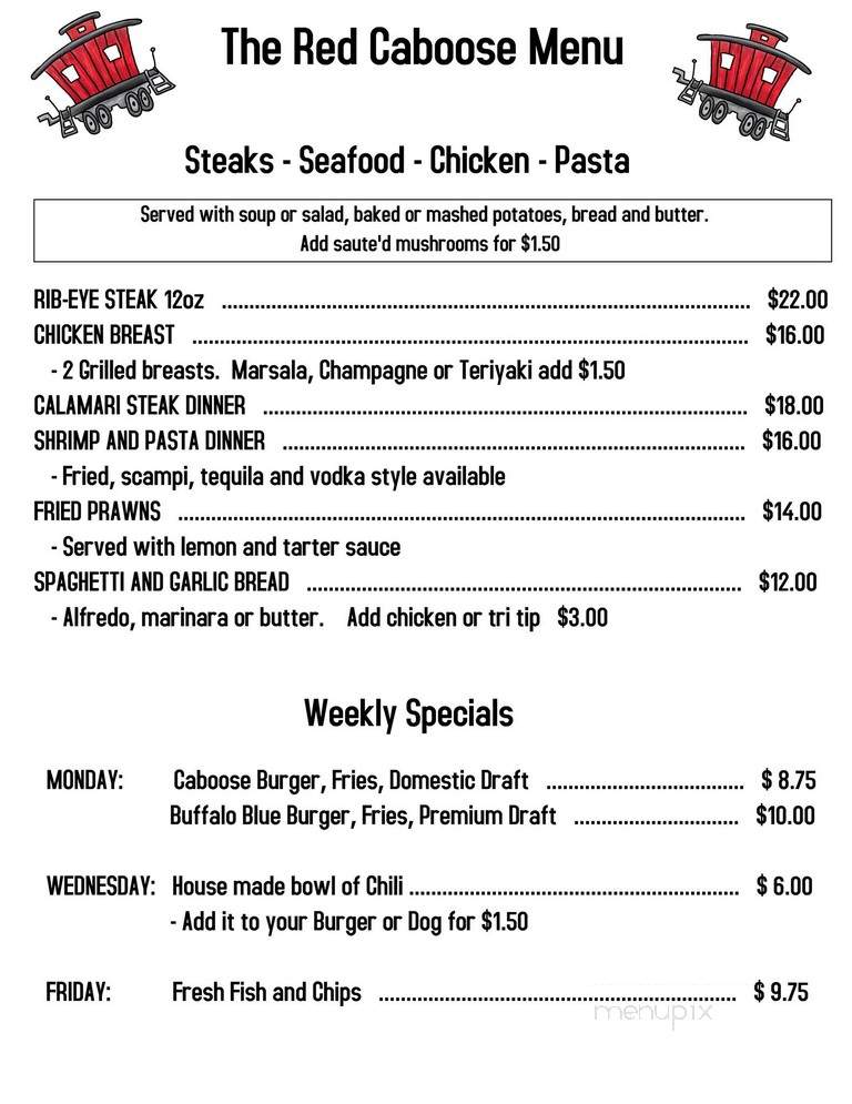Red Caboose - Antioch, CA menu_pic
