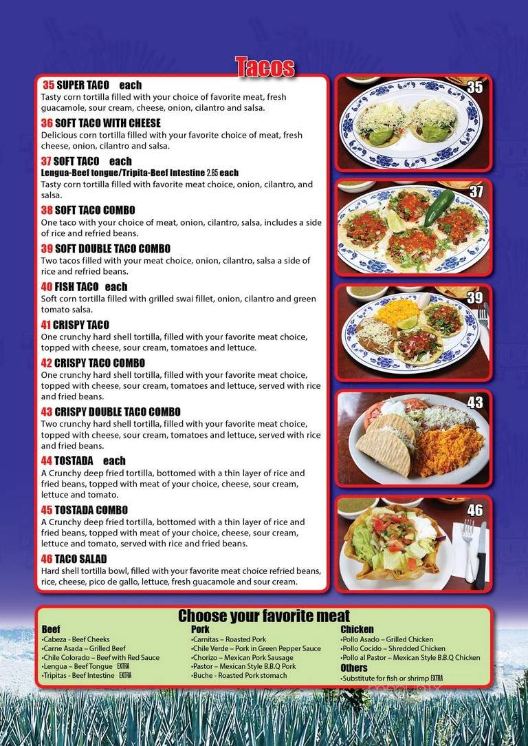 Tequila's Taqueria - Livermore, CA menu_pic