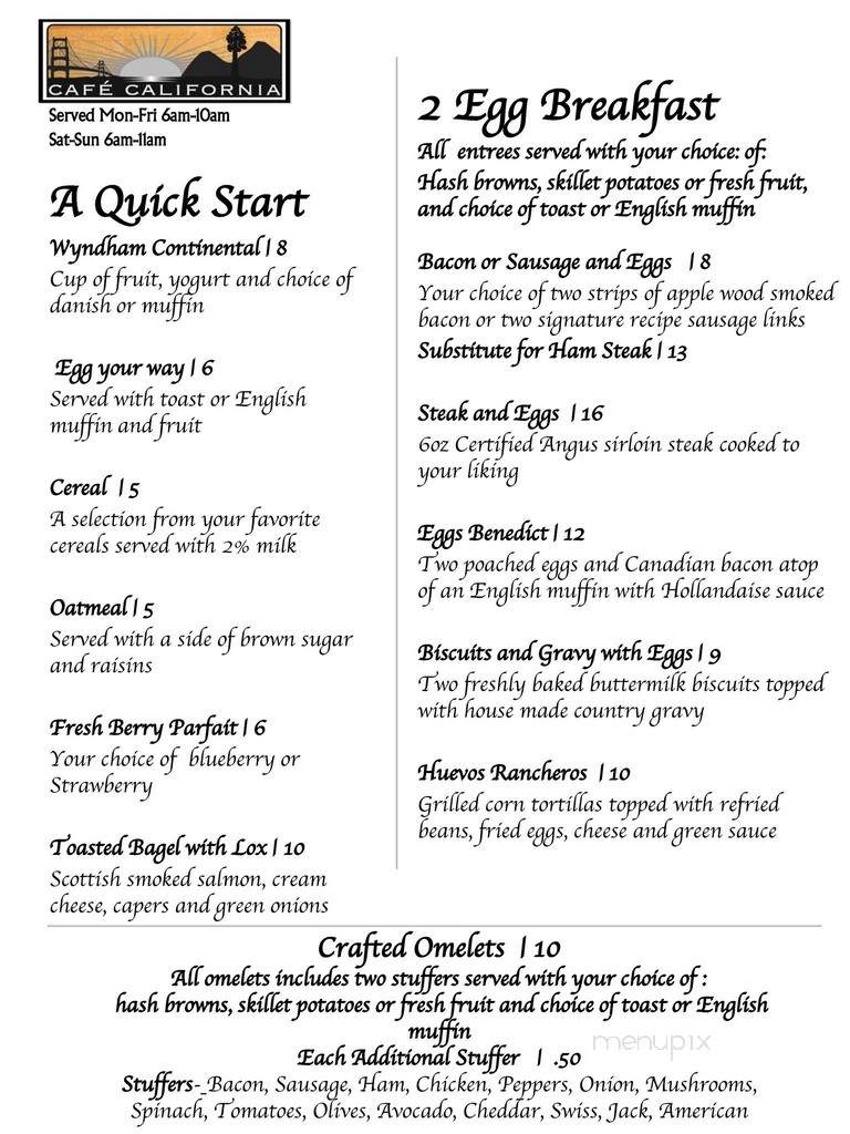 Cafe California - Visalia, CA menu_pic