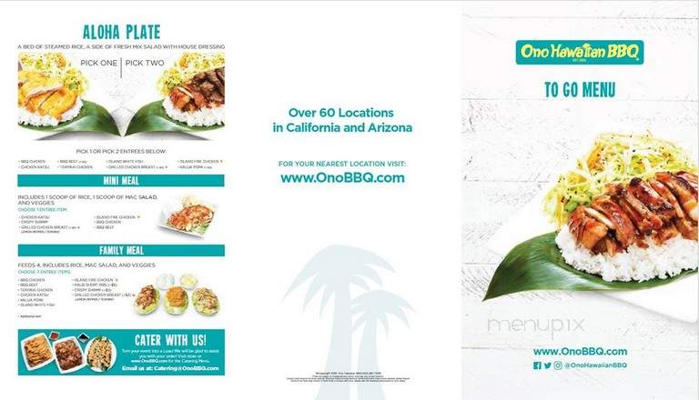 Ono Hawaiian BBQ - Walnut, CA menu_pic