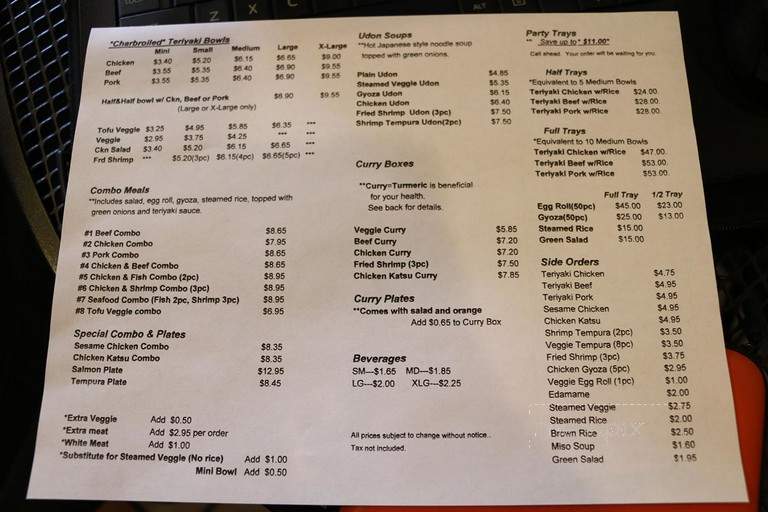 Moo Moo Teriyaki Grill - Mission Viejo, CA menu_pic