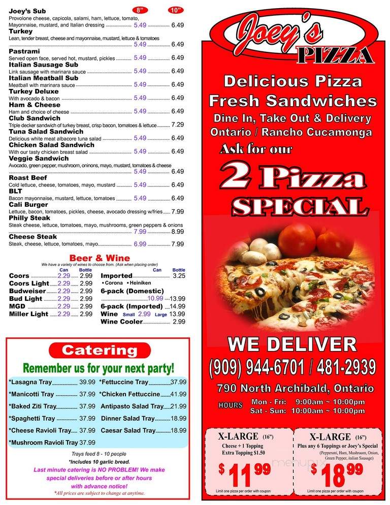 Joey's Pizza - Ontario, CA