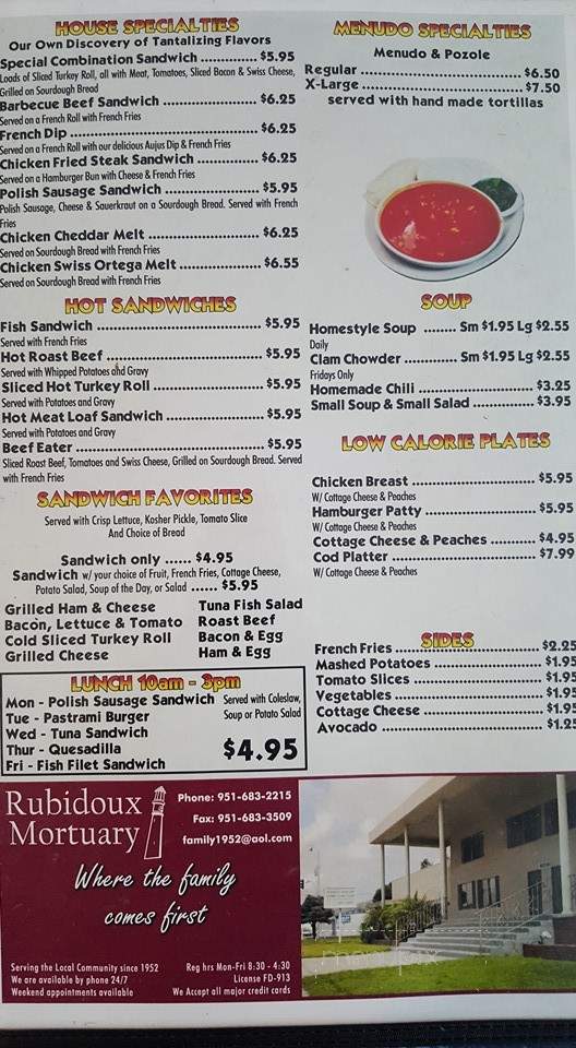 Blue Diamond Family Restaurant - Rubidoux, CA menu_pic