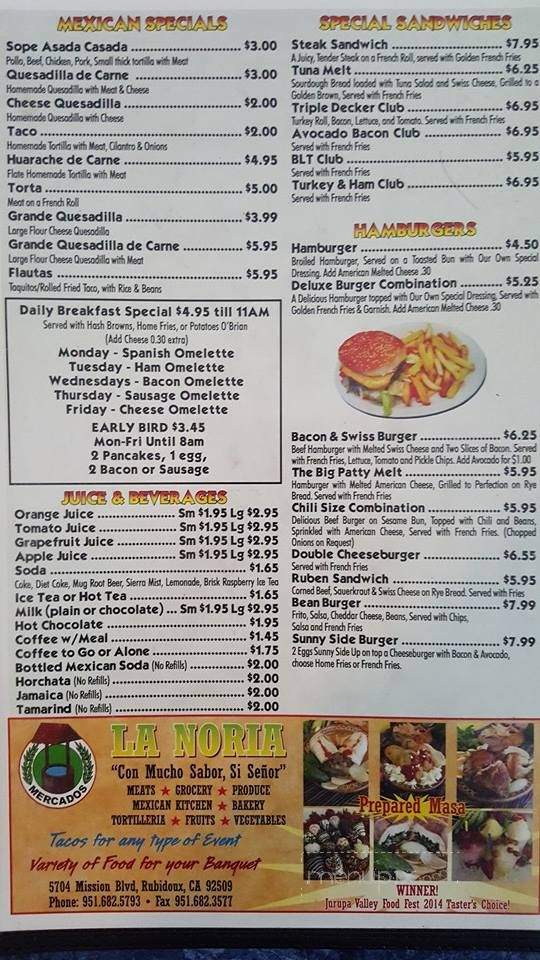 Blue Diamond Family Restaurant - Rubidoux, CA menu_pic